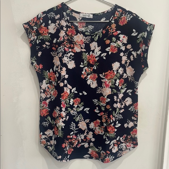 Floral Print Navy Top - Picture 1 of 6